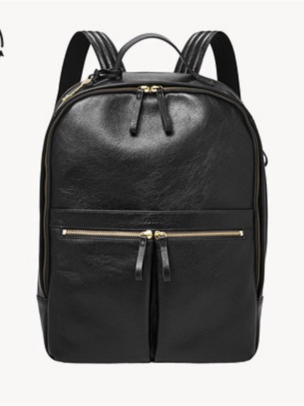 Fossil Black Leather Tess Laptop Backpack